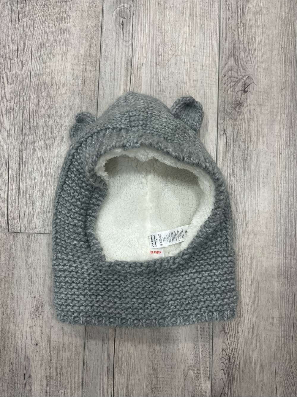 5 for $10 Joe Fresh Gray Knit Hood with Ear Details